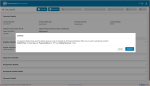 confirmation dialog box outlining the default payment details